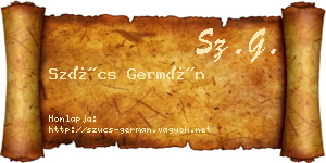 Szűcs Germán névjegykártya